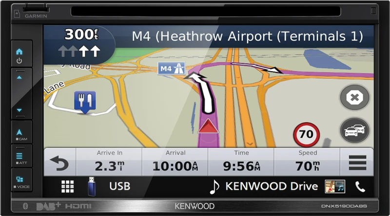 Kenwood DNX5190DABS navigator 17.1 cm (6.75") Touchscreen TFT Fixed Black 2.1 kg