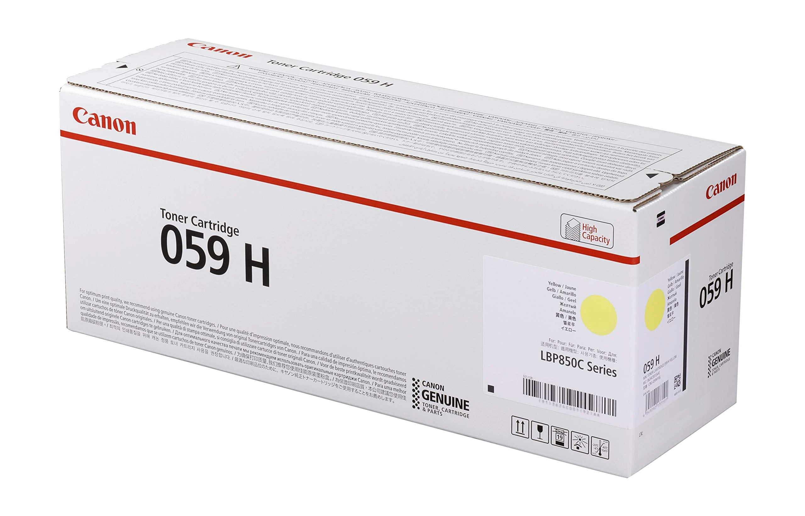 Canon 059H High Yield Yellow Toner Cartridge - 3624C001