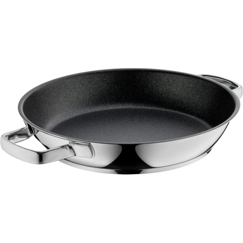 WMF Permadur Advance Serving/Frying Pan, 28 cm, Induction Stainless Steel Pan, Cromargan, Stainless Steel Coated, Oven Safe