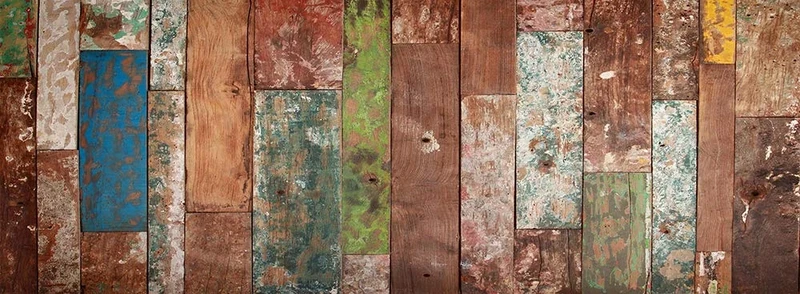 VINILIKO Industrial Wood Vinyl Rug, Multi-Colour, 66 x 180 cm