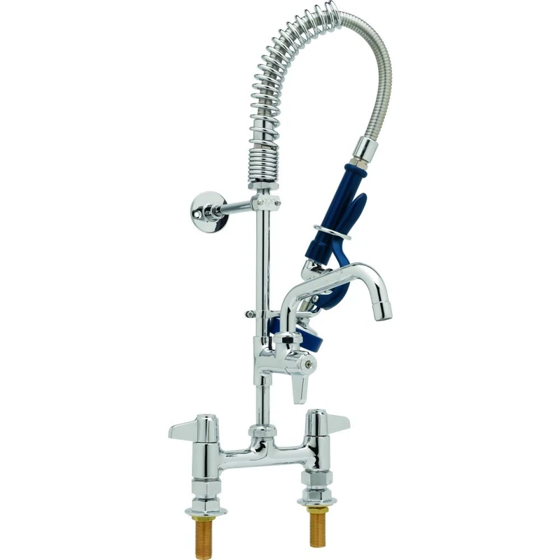T&S Brass Mini Pre-Rinse Twin Deck Faucet Standard Valve