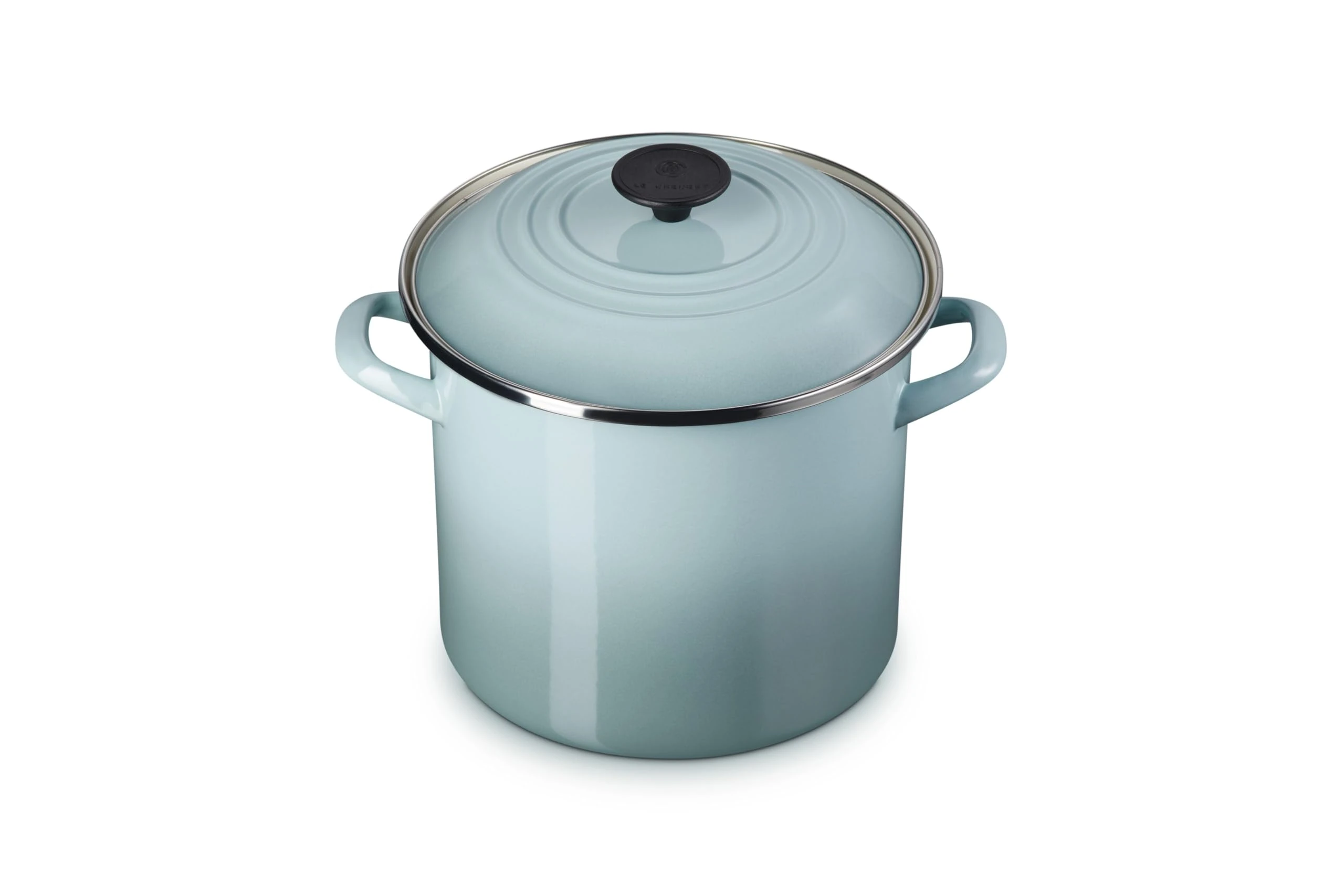 Le Creuset Enamel On Steel Stockpot with Lid, 8 Quart, Sea Salt