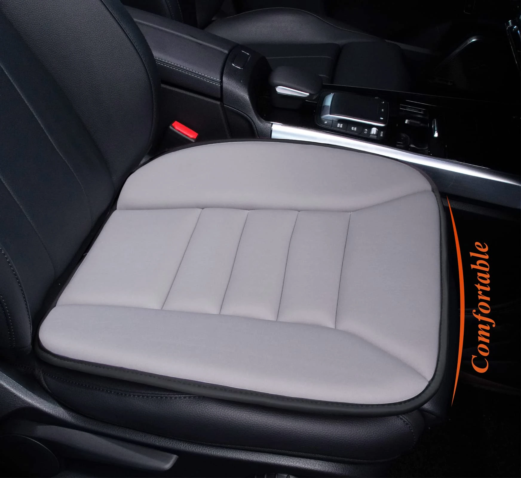 kingphenix Car Seat Cushion with 1.2inch Comfort Memory Foam, Seat Cushion for Car and Office Chair -Gray