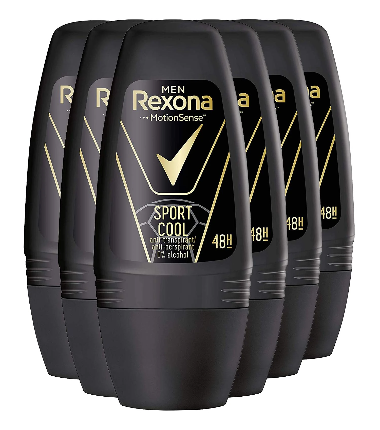 Rexona MotionSense Sport Cool Roll-On Deodorant - Antiperspirant with 48 Hours Protection Against Strong Sweating and Body Odour - 50 ml (Pack of 6)