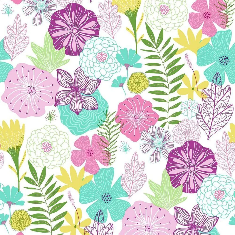 RoomMates RMK11327WP Purple Perennial Blooms Peel and Stick Wallpaper