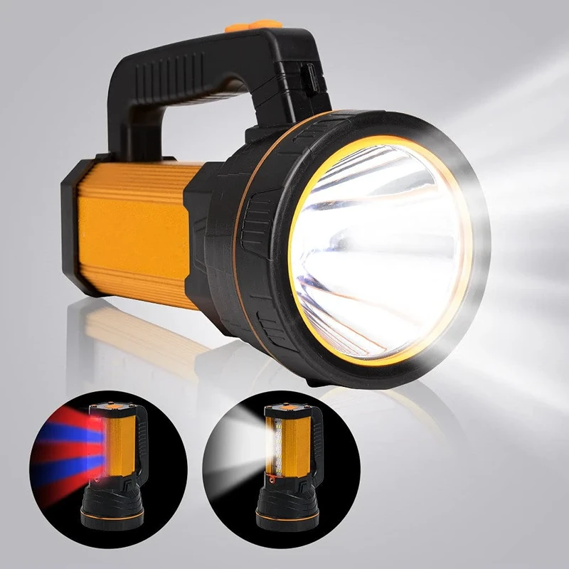 MAYTHANK Super Bright Rechargeable Led Torch with Lantern, Large Capacity Long Lasting, High Power High Lumens Portable Handheld Spotlight Flashlight, Powerful Searchlight,for Home Camping