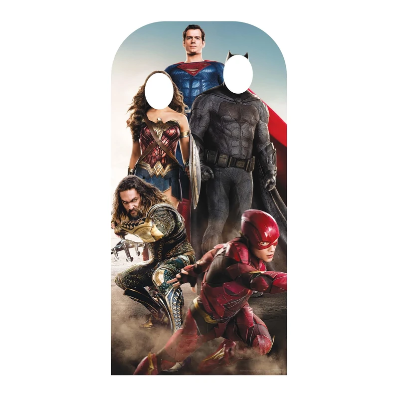 STAR CUTOUTS SC1339 Justice League Stand In Live Action Superman Batman Wonder Woman The Flash Cardboard Cutout Perfect for Birthdays, Gifts, Parties & Fans 193cm Tall 94cm Wide