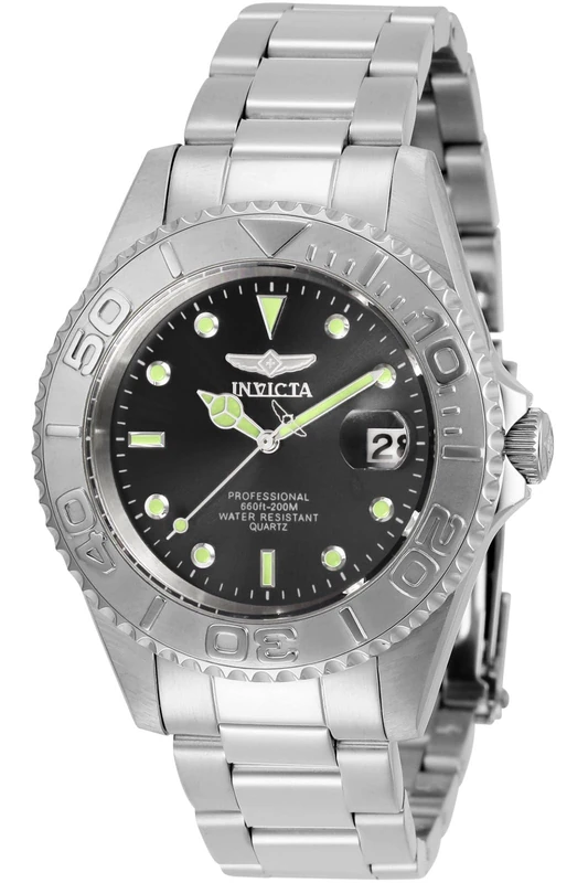 Invicta Pro Diver 29937 Watch - Waterproof - Analogue - Quartz Movement - stainless steel with Black dial - 38mm