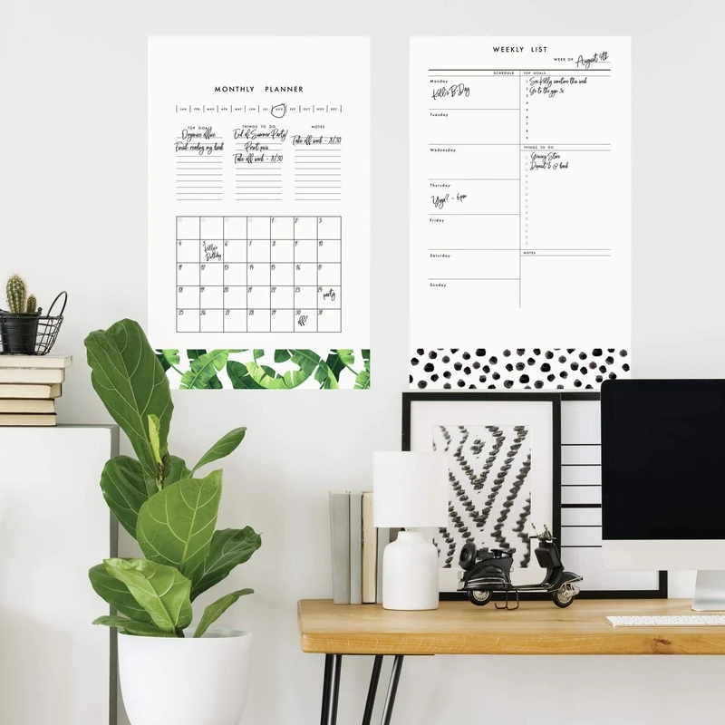 Giant Repositionable Monthly Calendar Sticker with Felt Pen - Image 1
