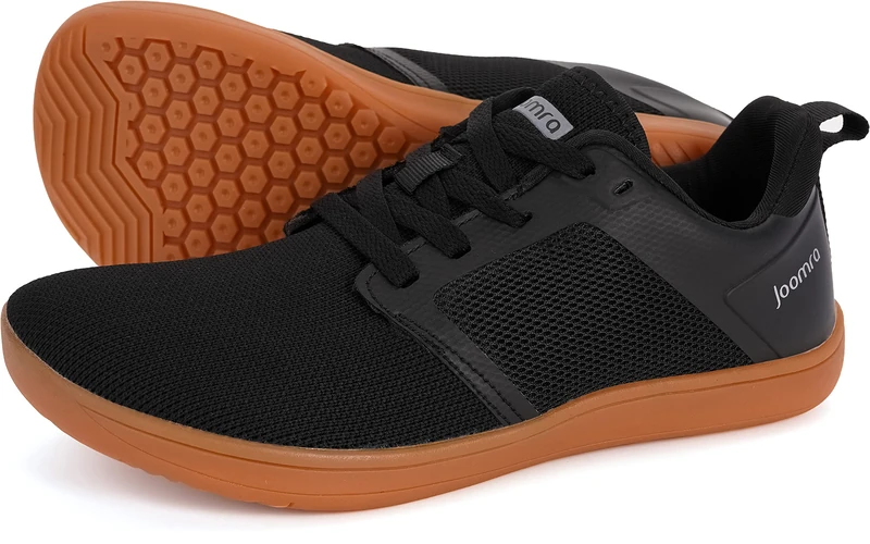 JOOMRA Women's Minimalist Trail Running Barefoot Shoes | Wide Toe Box | Zero Drop, Black/Gum, 38 - Image 1