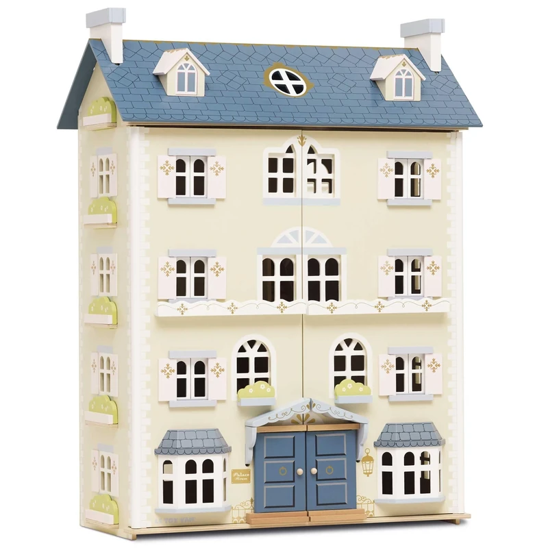 Le Toy Van - Palace House Large Wooden Doll House | 5 Storey Wooden Dolls House Play Set - Suitable For Ages 3+, Cream
