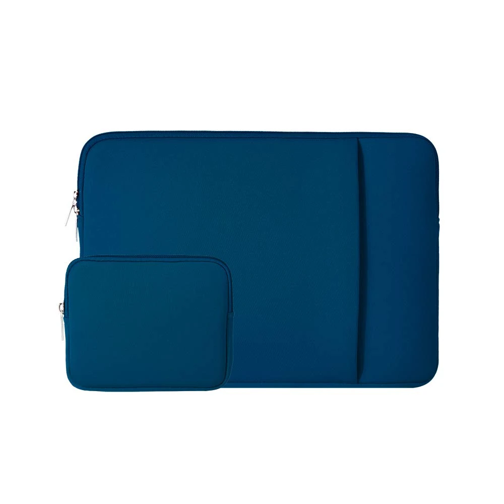 RAINYEAR 13 Inch Laptop Sleeve for MacBook Air 13" M4 M3 M2 M1 A3240 A3113 A2681 A2338 A2337, 13.3" & 14" MacBook Pro Protective Case Cover Bag with Front Pocket Accessories Pouch(Navy Blue)