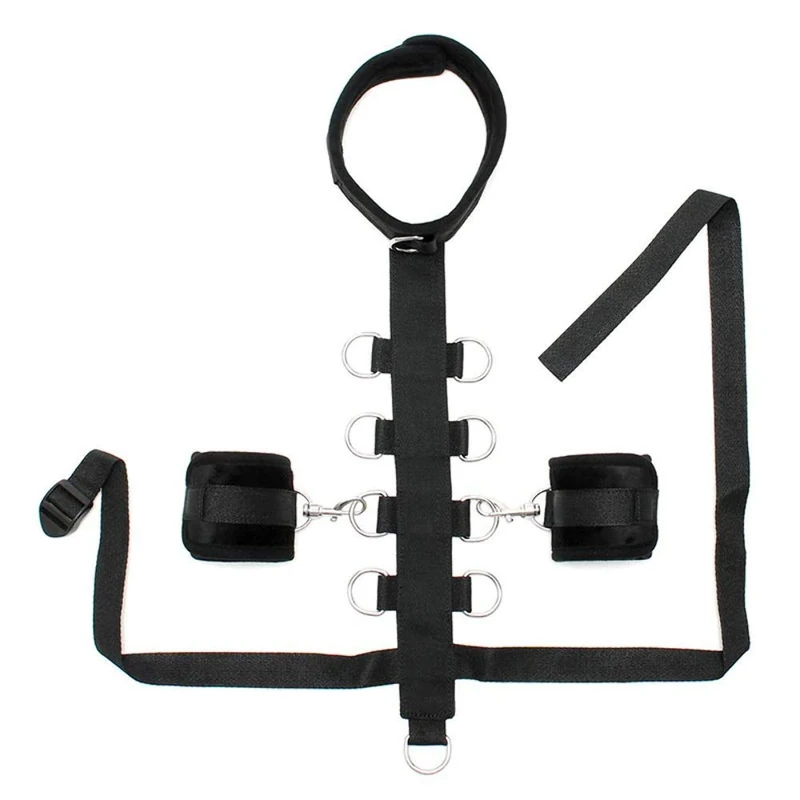 Rimba Black Padded Collar with Restraint Line and Cuffs - Image 1