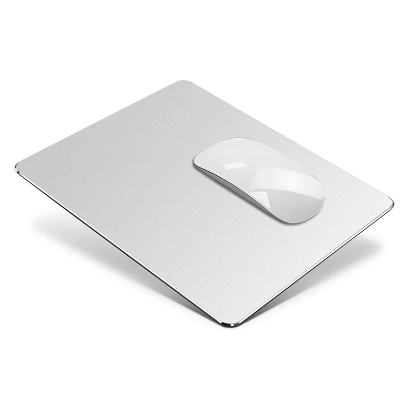 VAYDEER Mouse Pad, Metal Mouse Mat,Hard,Smooth,Ultra Thin,Double Side,Waterproof,Fast and Accurate Control for Gaming and Office(Small,Silver,Aluminium,23 * 18 cm)