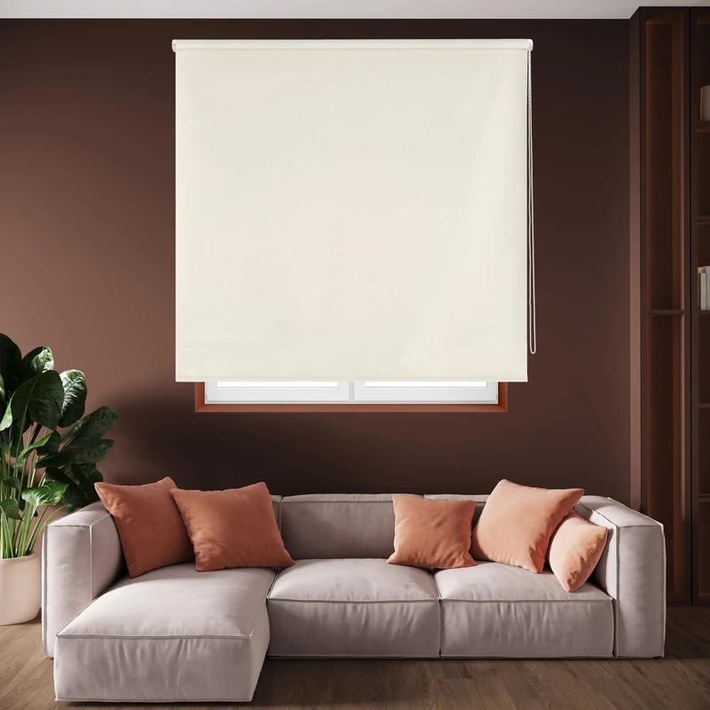 Blindecor Draco - 100 Percent Opaque Roller Blind, 160x230 cm, Beige