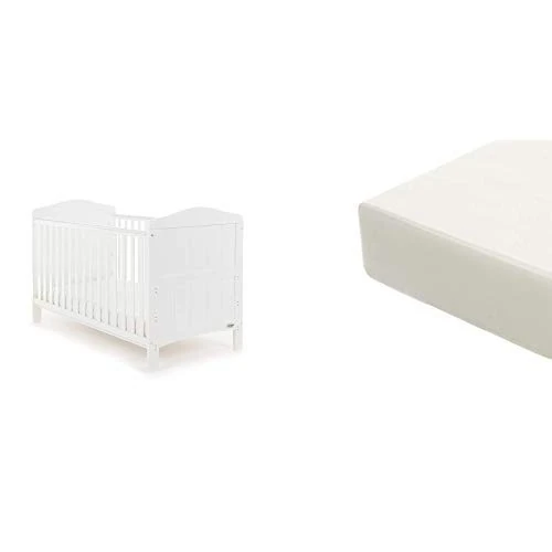 Obaby Whitby Cot Bed and Foam Mattress - White