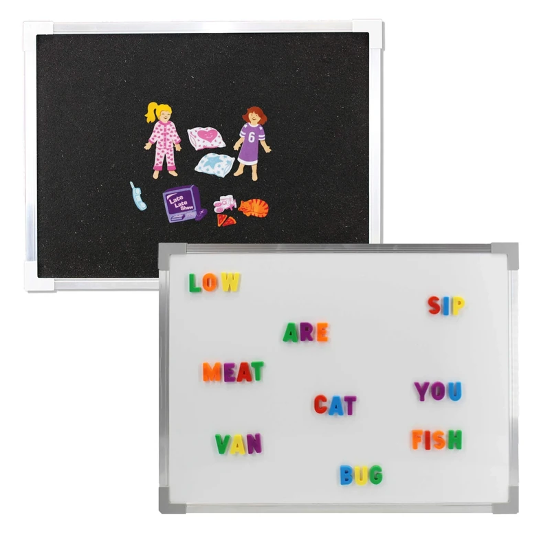 Crestline Products Magnetic Dry-Erase and Flannel Board, 18" x 24" - Image 1