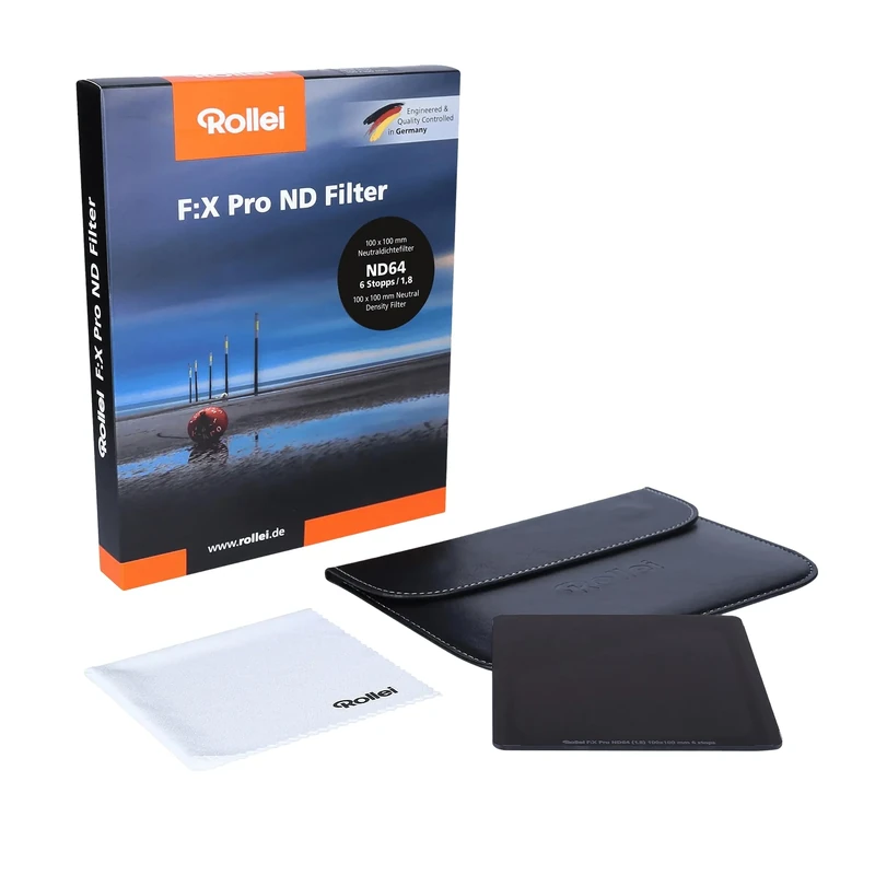 Rollei Filter F:X Pro ND 1000 Filter 100 mm Gorilla Glass with Luminance Coating Ideal for Long Exposures during the Day Intensity: ND64