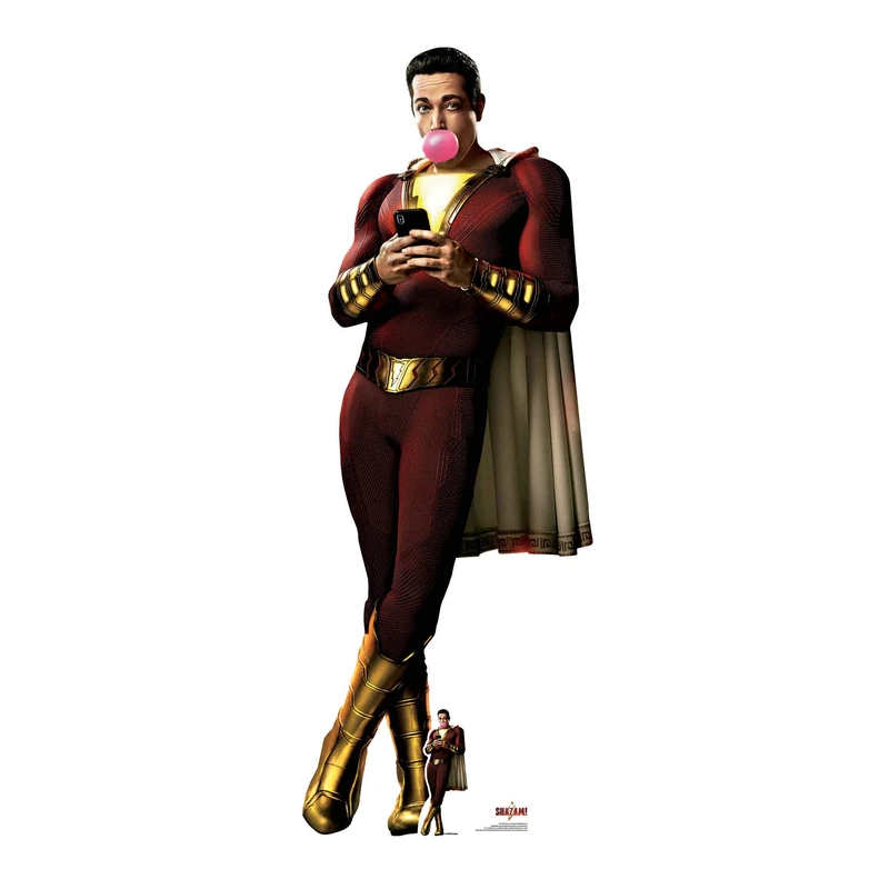 Star Cutouts Ltd SC1348 Shazam Bubblegum (Zachary Levi) Lifesize Cardboard Cutout/Standup/Standee 190cm Tall 72cm Wide, Solid, Multicolour, Regular - Image 1
