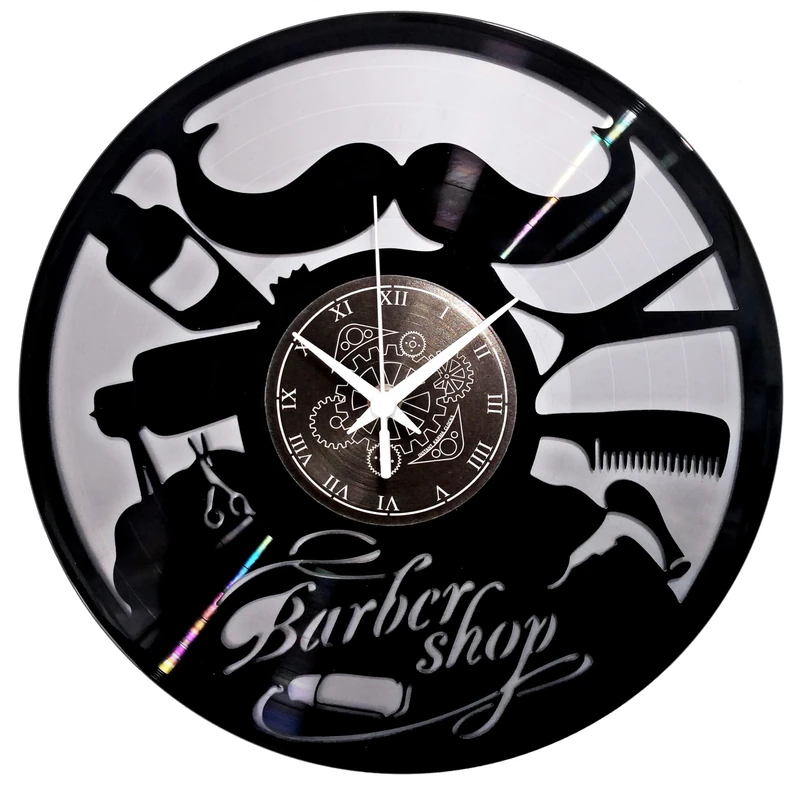 Instant Karma Clocks | Wall Clock | Barber Shop | Hair Salon | Hairdresser Stylist (Black And Silver B2)