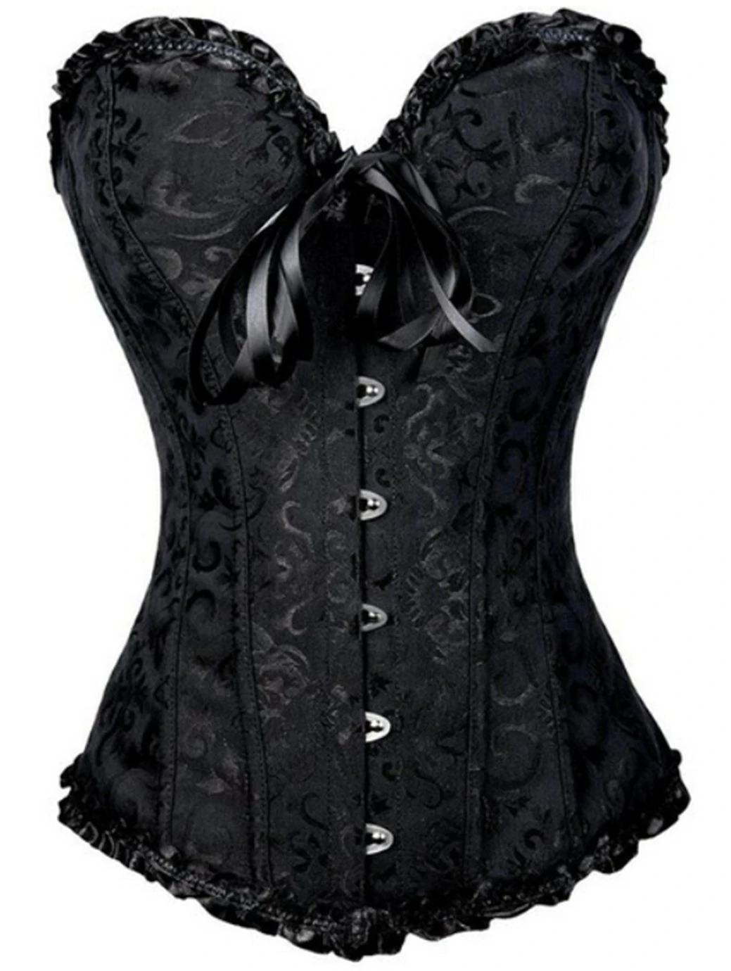 KUOSE Womens Black Basque Body Shaper Overbust Corset Top Plus Size S-6XL