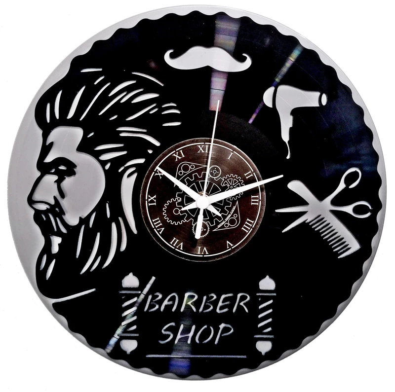 Instant Karma Clocks | Wall Clock | Barber Shop | Hair Salon | Hairdresser Stylist (Black And Silver B3)