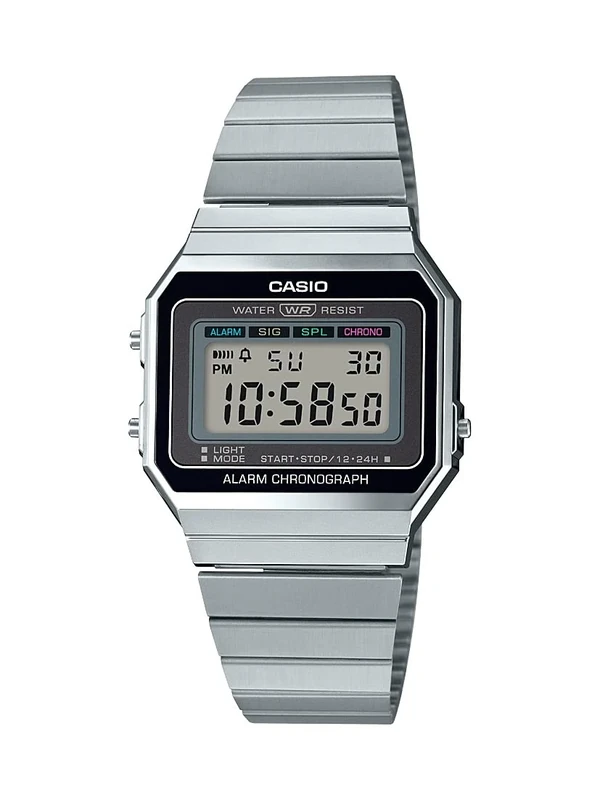Casio Men's A700W-1ACF Classic Digital Display Quartz Silver Watch, Silver, 35.5 mm, Classic