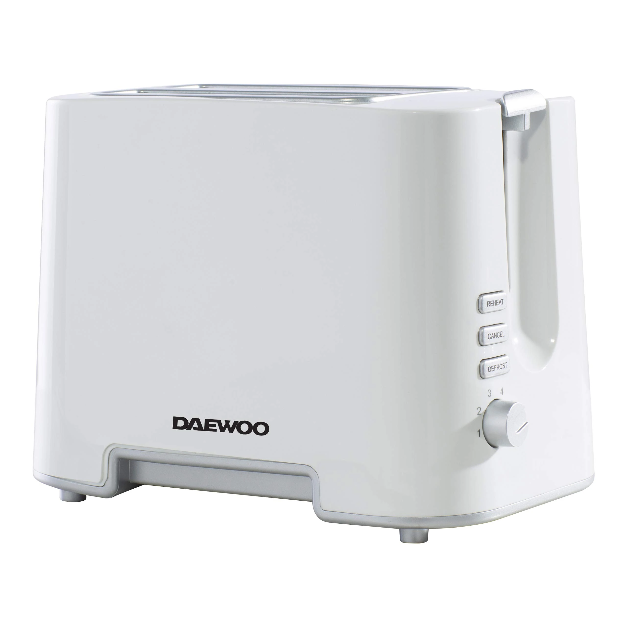 Daewoo 2 Slice Toaster – White, Compact, Variable Browning Control, Defrost, Reheat, Cancel Functions, Removable Crumb Tray, Ideal for Home, Student, Office Kitchens