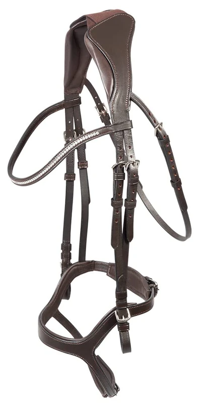 PFIFF 102690 Kadira Anatomical Padded Bridle Leather Halter Brown Pony