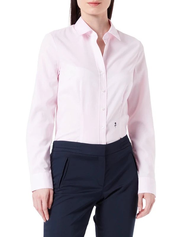 Seidensticker Women's Blouse - Shirt Blouse - Slim fit - Long Sleeve - Plain - 100% Cotton