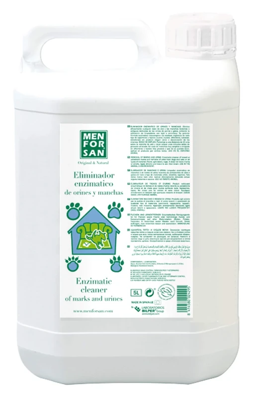 Menforsan Enzymatic Pet Urine and Stain Remover, Colorless, 5 l