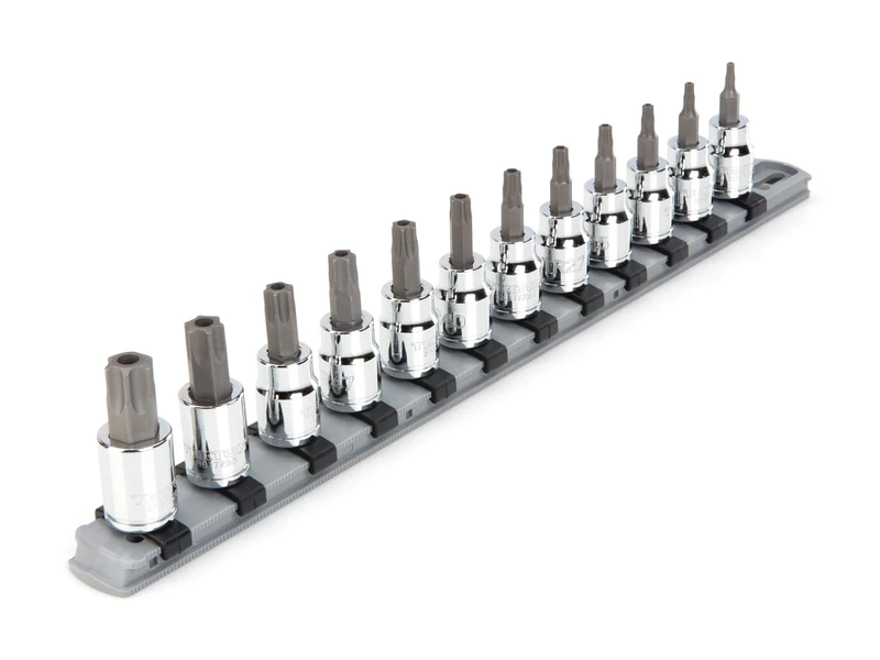 TEKTON 3/8 Inch Drive Tamper-Resistant Torx Bit Socket Set, 12-Piece (TR10-TR60) | SHB91104