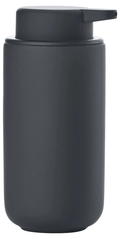 Zone Denmark Ume Stoneware Soap Dispenser/Pump with Soft Touch Coating Extra Large Capacity (450 ml), Black