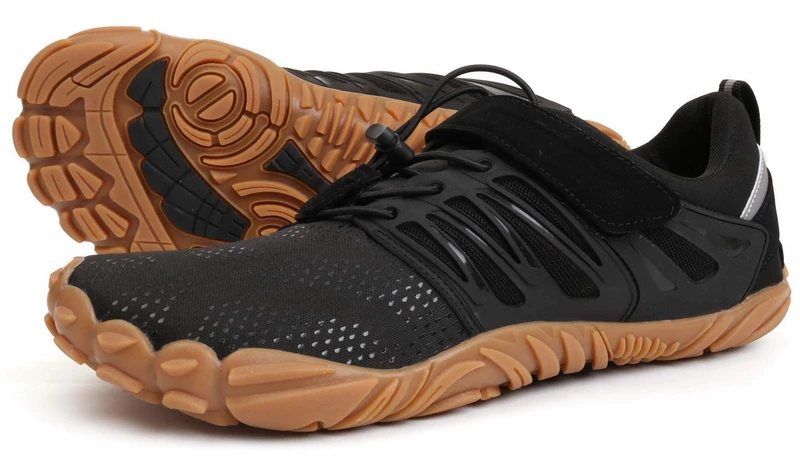 JOOMRA Women's Minimalist Trail Running Barefoot Shoes | Wide Toe Box | Zero Drop, Black/Gum, 37