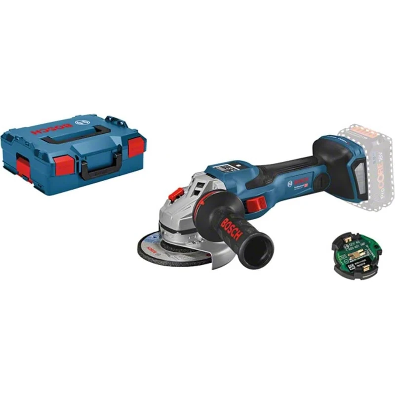 Bosch Professional 18V System BITURBO Cordless Angle Grinder GWS 18V-15 SC (incl. mounting Flange, Protective Guard, Aux. Handle, Quick-Clamping nut, L-BOXX, Without Battery/Charger)
