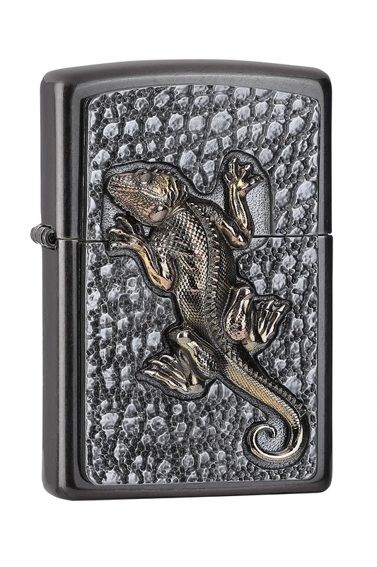 ZIPPO – Gray Dusk - Gecko, Emblem – gasoline Windproof lighter, refillable, in gift box - Image 1