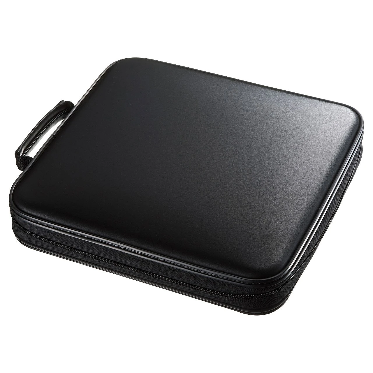 SANWA 160 Capacity CD Case, Portable DVD VCD Storage Box, Zippered EVA Protective Blu-ray Wallet with Handle, CD Sleeves Holder, Large Disc Organizer for Car, Home, Office, Games, Music, Movie, Black