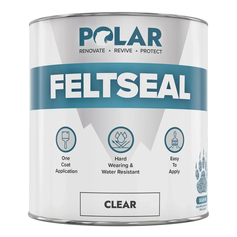 Polar Felt Seal - Waterproof Felt Sealant for Shed Roofs & Garage Roofs - One-Coat Repair - Prevent and Stop Leaks & Cracks - No Primer Needed - Clear - 500ml
