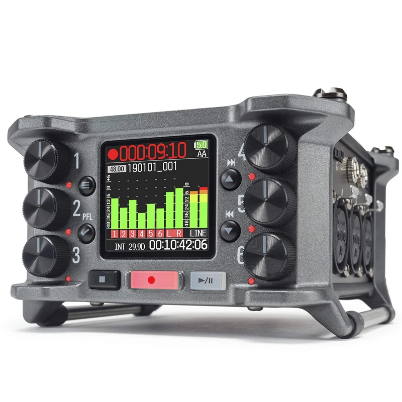ZOOM F6 Field Recorder – Professional 6-Channel 14-Track Audio Recorder with 32-Bit Float, Dual A/D Converters, Timecode – For Podcasts, Film Sound, Live Recording – UK Version – Anthracite
