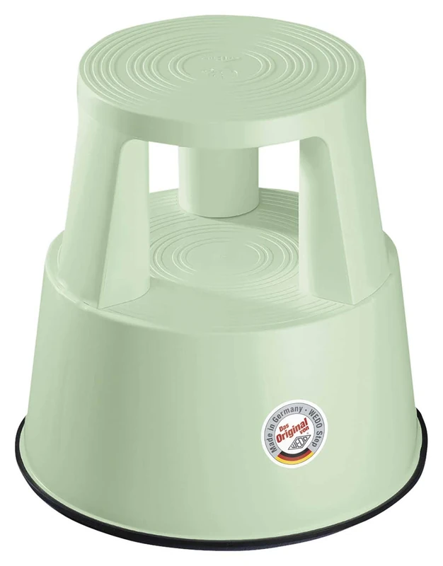WEDO Step Plastic Wheeled Stool 44 cm White Green