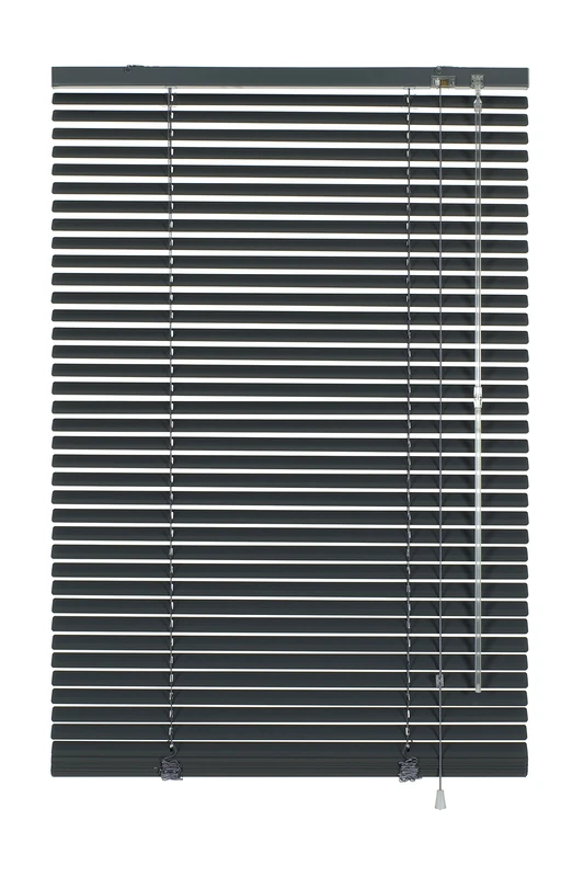 Deco Company Aluminium Venetian Blind, No Drilling, for Clamping, Includes Clamping Brackets, Privacy Screen, Light Protection, Glare Protection, Aluminium Venetian Blind, Slate, 115 x 175 cm