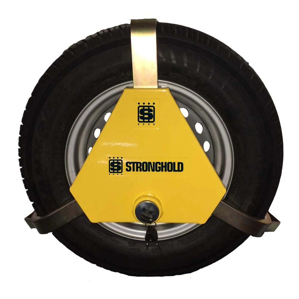 Stronghold Apex 15 Inch- 18 Inch Triangular Wheel Clamp Suitable for Caravans, Trailers, Horse Boxes, Vans and Motorhomes Tyre Width 205-225 mm Diameter 618 mm - 818 mm Sold Secure Gold Standard