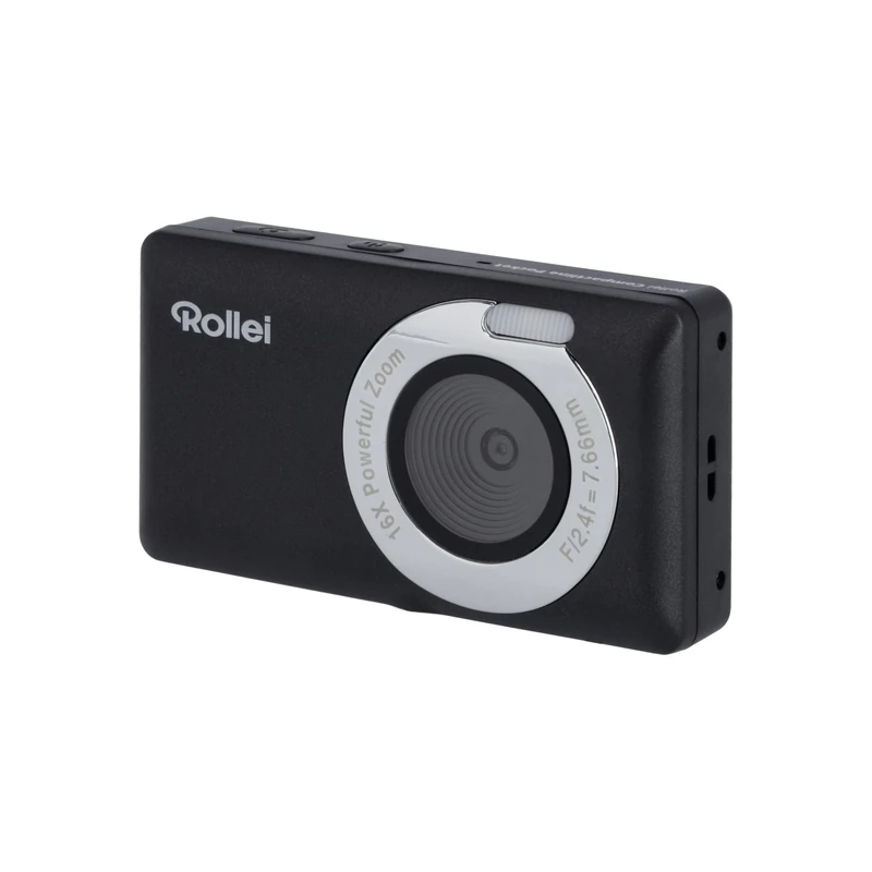 Rollei Digital Camera Compactline Pocket Black, 2,7K 50MP Camera for Photography Autofocus Compact Cameras 16x Digital Zoom with 2.4" Screen Portable Vlogging Camera for Kids Teens Students Beginners