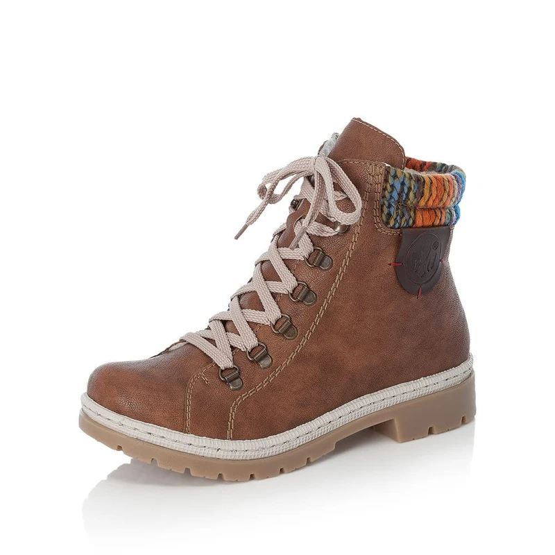 Rieker Women Ankle Boots Y9430, Ladies Lace-up Ankle Boot,Boot,Half-Boot,lace-up Bootie,Transition Shoe,Brown (Braun / 22),37 EU / 4 UK