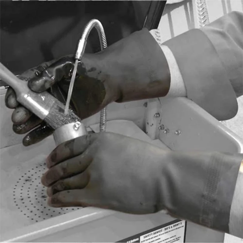 Polyco Maxima Heavy Duty Flock Lined Natural Rubber Gloves - Small - 1 Pair