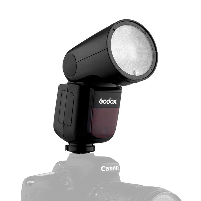 Godox V1-N TTL Camera Flash Speedlite with Panasonic 18650 Lithium Battery Support for 480 Full Power Pops, Compatible with Nikon
