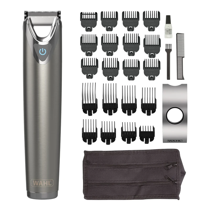 Wahl Stainless Steel Stubble & Beard Trimmer, Beard Trimmers for Men, Rechargeable Trimmer, Stubble Trimmer, Washable Head, Cordless Trimmers, Men’s Stubble Trimmer, Male Grooming Set, Beard Care