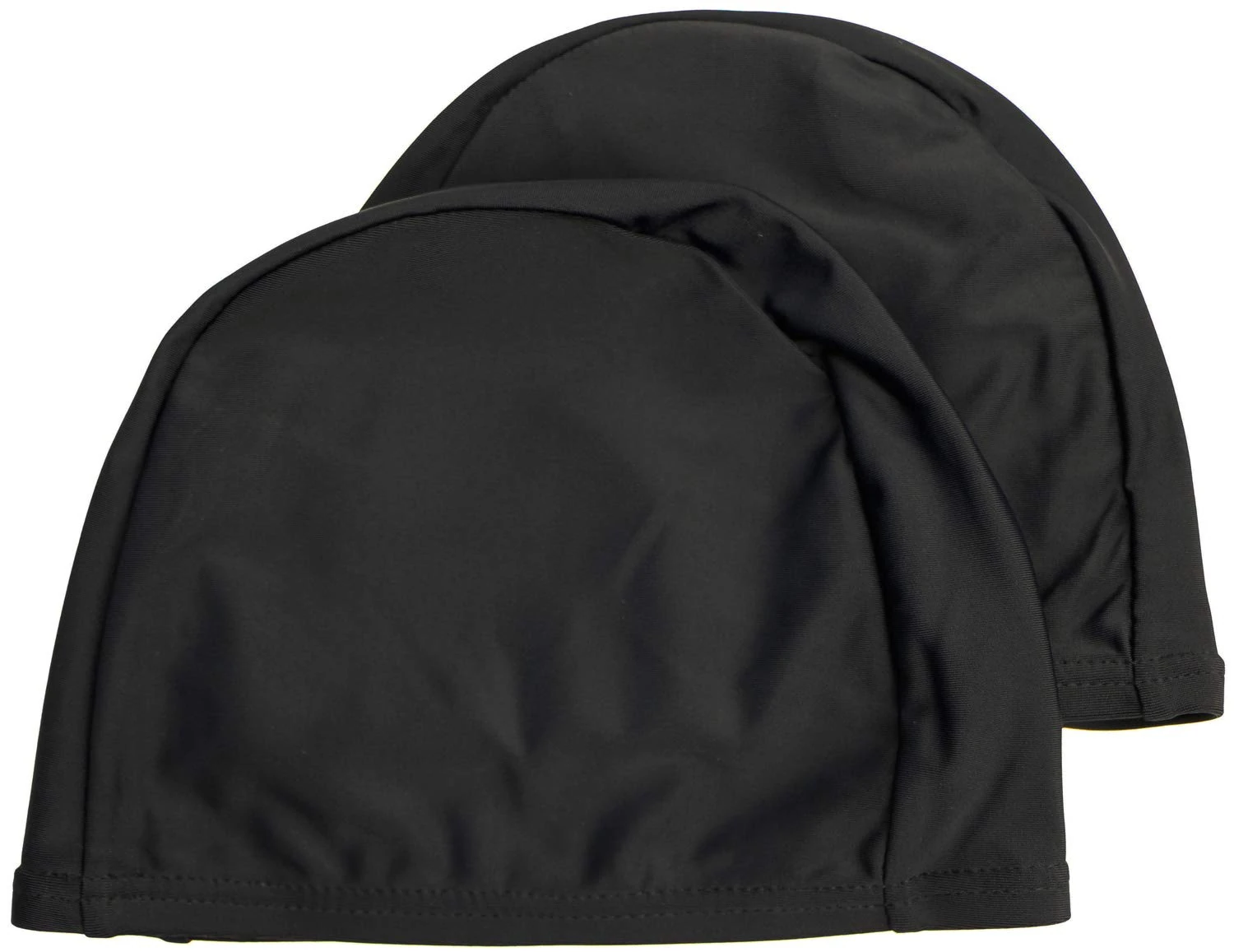 Easyglide 2 Pack Deluxe Spandex Swimming caps for Lycra Fabric Adult Junior childen Swim hat (Black, Adult)