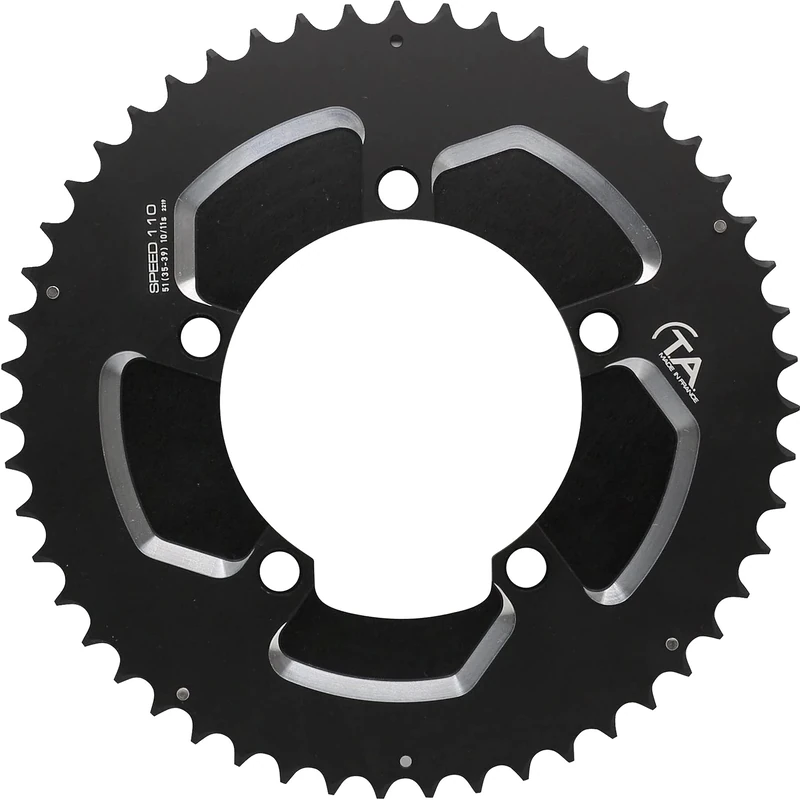 Spécialités TA Speed 2 110PCD 10/11 Speed Chainring, Matt Black, 53 T