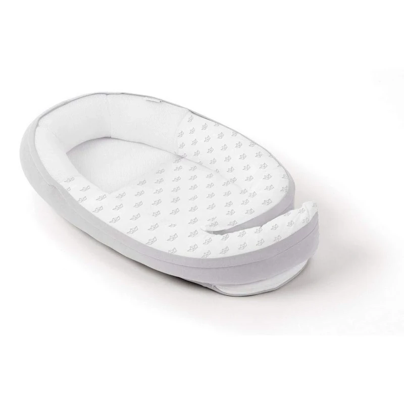doomoo Cocoon Baby Nest - Organic Cotton, Breathable 3D Mesh, Adjustable Size, Removable Cover - Grey
